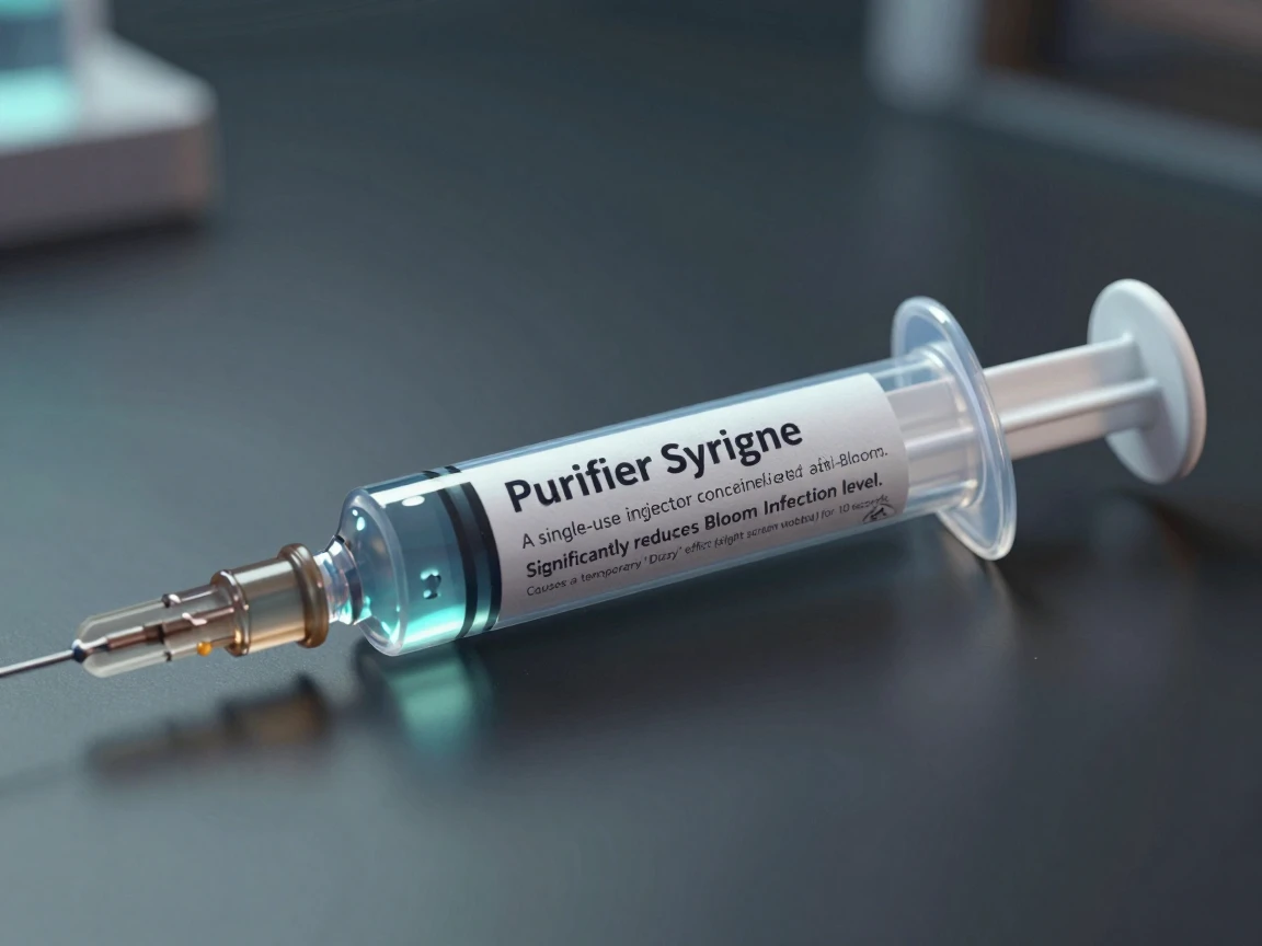 can u make me a realistic reference image for blender for my Roblox horror game that's 
Create an image of can u make me a realistic reference image for blender for my Roblox horror game that's 
Purifier Syringe
A single-use injector containing concentrated anti-Bloom agents.
Significantly reduces Bloom Infection level. Causes a temporary "Dizzy" effect (slight screen wobble) for 10 seconds.