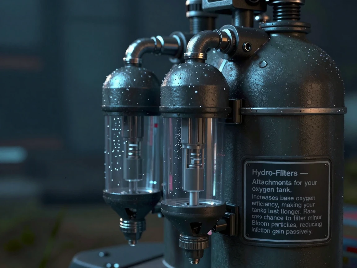 can u make me a realistic reference image for blender for my Roblox horror game that's 
Create an image of can u make me a realistic reference image for blender for my Roblox horror game that's 
Hydro-Filters
Attachments for your oxygen tank.
Increases base oxygen efficiency, making your tanks last longer. Rare chance to filter minor Bloom particles, reducing infection gain passively.