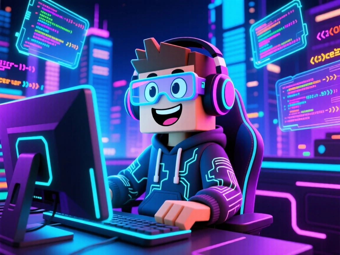 make a hacker thumbnail where the hacker looks happy
in roblox